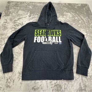 Seattle Seahawks '47 Brand Hoodie Men's Size Medium Blue Long Sleeve Hooded‎